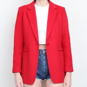 Vintage 90s harvé benard Red Wool/Cashmere Blazer Size 4